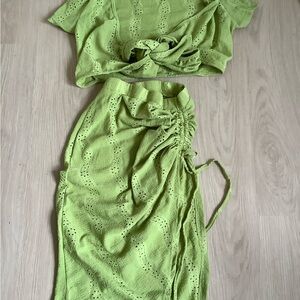 Green Knit Two-Piece Set